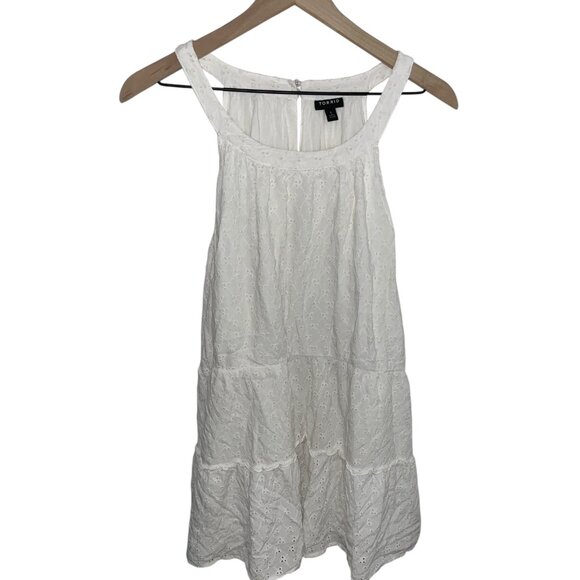 Torrid Women’s White Eyelet Tank Top Plus Size 5X | Boho Summer Embroidered - Picture 1 of 5